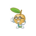 Businessman cute longan fruit cartoon with character mascot.