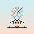 businessman with dartboard head. Vector illustration decorative design