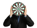 Businessman with dartboard