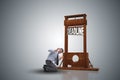 Businessman in deadline concept with guillotine