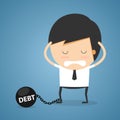 Businessman debt concept