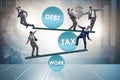 The businessman in debt and tax business concept Royalty Free Stock Photo
