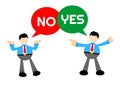 businessman worker communication decision debate discussion cartoon doodle flat design vector illustration
