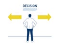 Businessman decision to choose which direction. Business decision concept Royalty Free Stock Photo