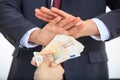 Businessman denying money Royalty Free Stock Photo
