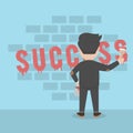 Businessman Described Success In The Walls Illustration