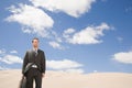 Businessman in desert