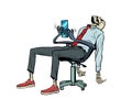 The businessman died in the office, but the robot chair continues to work for him and respond to messages in the