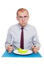 Businessman on a diet Royalty Free Stock Photo