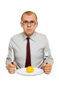 Businessman on a diet Royalty Free Stock Photo
