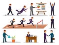 Businessman in different situations. Vector set