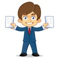 Businessman holding document