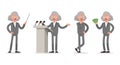 Businessman doing different gestures. Character vector design. no12