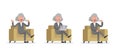 Businessman doing different gestures. Character vector design. no15 Royalty Free Stock Photo