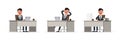 Businessman doing different gestures. Character vector design. no19 Royalty Free Stock Photo