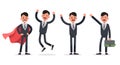 Businessman doing different gestures. Character vector design. no22 Royalty Free Stock Photo