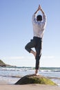 Businessman doing equilibration exercise Royalty Free Stock Photo