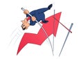 Businessman doing the pole vault 4 Royalty Free Stock Photo