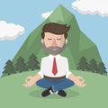 Businessman relaxation on the nature Illustration