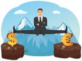 Businessman doing splits