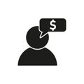 Businessman dollar icon sign. Vector illustration. EPS 10.
