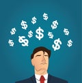 Businessman with dollar icon vector illustration Royalty Free Stock Photo