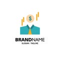 Businessman, Dollar, Man, Money Business Logo Template. Flat Color Royalty Free Stock Photo