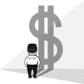 Businessman Dollar Shadow Color Illustration