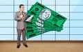 Businessman and dollars Royalty Free Stock Photo
