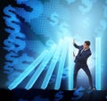 Businessman in domino effect business concept Royalty Free Stock Photo