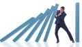 Businessman in domino effect business concept Royalty Free Stock Photo