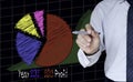 Businessman draw colorful graph for year 2012-2013 Royalty Free Stock Photo