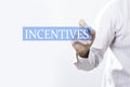 Businessman draw incentives concept