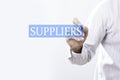Businessman draw suppliers concept