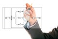 Businessman Drawing A Bpmn Diagram