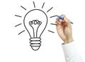 Businessman drawing bulb idea concept Royalty Free Stock Photo