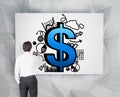 Businessman drawing dollar Royalty Free Stock Photo