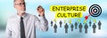 Businessman drawing enterprise culture concept