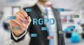 Businessman drawing GDPR law interface with a pen Royalty Free Stock Photo
