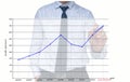 Businessman drawing increasing graph Royalty Free Stock Photo