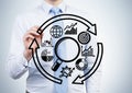 Businessman drawing schem Royalty Free Stock Photo