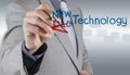 Businessman draws new technology as concept Royalty Free Stock Photo
