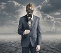 Businessman with dried rose Royalty Free Stock Photo