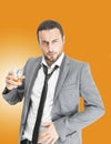 Businessman drink alchool Royalty Free Stock Photo