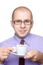 Businessman drinking coffee