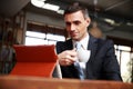 Businessman drinking coffee Royalty Free Stock Photo