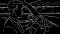 Businessman Driving Car Inside Vehicle Drawing 2D Animation