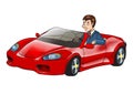 Businessman Driving Sport Car