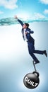 Businessman drowning under the burden of sin and guilt Royalty Free Stock Photo