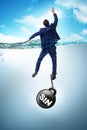 The businessman drowning under the burden of sin and guilt Royalty Free Stock Photo